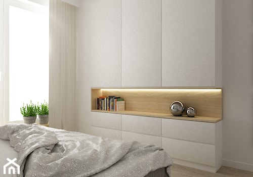 Mieszkanie 70m2 Ursynów - Średnia biała sypialnia, styl nowoczesny - zdjęcie od Grafika i Projekt architektura wnętrz