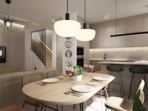 dom 300m2 szaro beż - Jadalnia, styl minimalistyczny - zdjęcie od Grafika i Projekt architektura wnętrz