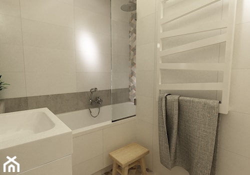 łazienki w stylu skandynawskim - Mała bez okna łazienka, styl skandynawski - zdjęcie od Grafika i Projekt architektura wnętrz