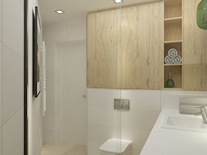 metamorfoza mieszkania 50 m2 w kamienicy - Mała na poddaszu bez okna łazienka, styl skandynawski - zdjęcie od Grafika i Projekt architektura wnętrz