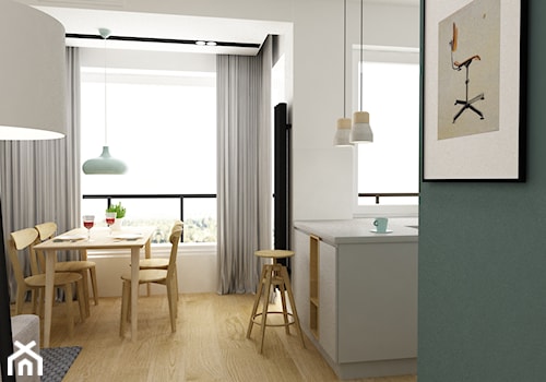 mieszkanie minimalistyczne 2 pokojowe - Jadalnia, styl minimalistyczny - zdjęcie od Grafika i Projekt architektura wnętrz