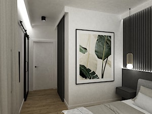dom biel i grafit - Sypialnia, styl nowoczesny - zdjęcie od Grafika i Projekt architektura wnętrz