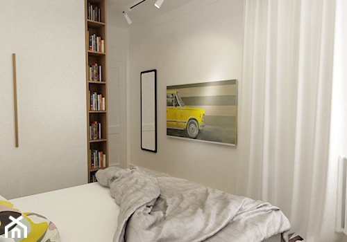 sypialnie nowoczesne - Średnia biała sypialnia, styl vintage - zdjęcie od Grafika i Projekt architektura wnętrz