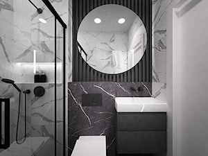 dom biel i grafit - Łazienka, styl nowoczesny - zdjęcie od Grafika i Projekt architektura wnętrz