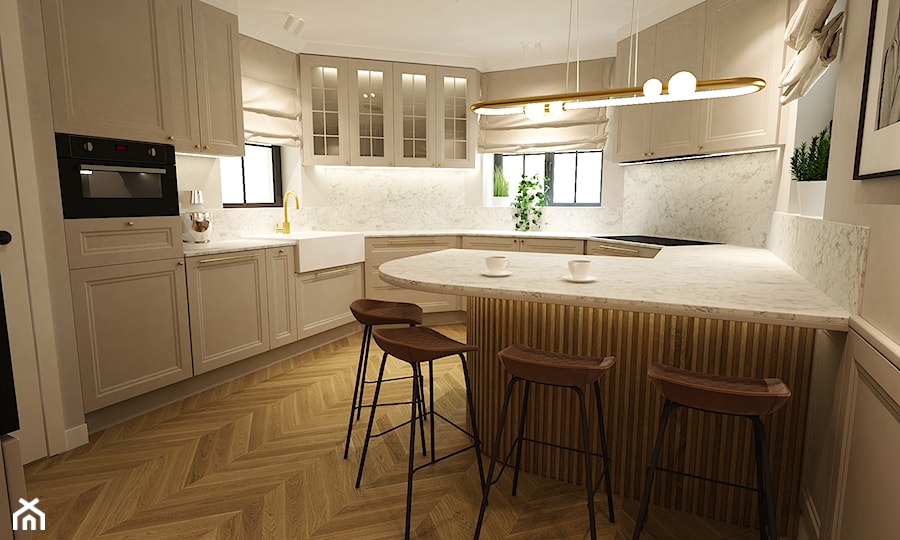 dom 350m2 w stylu modern classic - Kuchnia, styl nowoczesny - zdjęcie od Grafika i Projekt architektura wnętrz