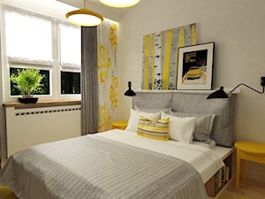 żółty w sypialni - zdjęcie od Grafika i Projekt architektura wnętrz