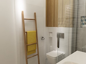 apartament bemowo ok.100m2 - Mała bez okna łazienka, styl skandynawski - zdjęcie od Grafika i Projekt architektura wnętrz