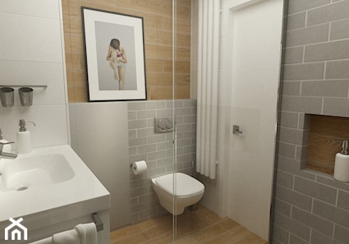 mieszkanie metamorfoza wola ok60m2 - Średnia bez okna łazienka, styl skandynawski - zdjęcie od Grafika i Projekt architektura wnętrz
