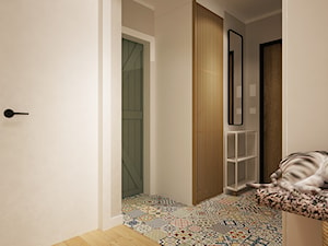mieszkanie 50 metrów z z 2 na 3 pokoje boho - Hol / przedpokój, styl skandynawski - zdjęcie od Grafika i Projekt architektura wnętrz