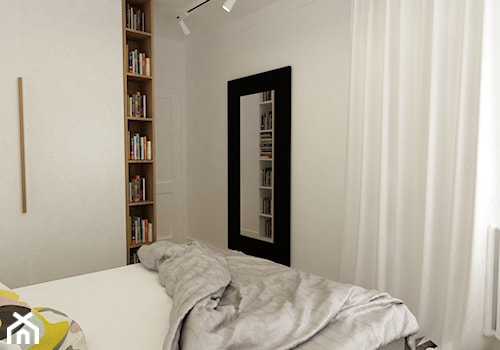 Mieszkanie na Woli Warszawa 54m2 - Średnia biała sypialnia, styl skandynawski - zdjęcie od Grafika i Projekt architektura wnętrz