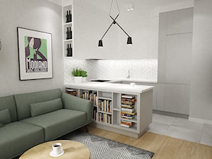 mieszkanie 55m2 szaro zielone - Kuchnia, styl nowoczesny - zdjęcie od Grafika i Projekt architektura wnętrz