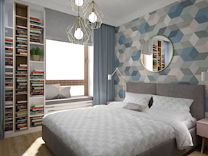 mieszkanie w pastelach 80m2 - Sypialnia, styl skandynawski - zdjęcie od Grafika i Projekt architektura wnętrz