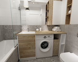 łazienki w stylu skandynawskim - Mała z pralką / suszarką łazienka, styl nowoczesny - zdjęcie od Grafika i Projekt architektura wnętrz - Homebook