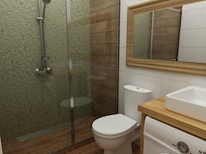 łazienki w stylu skandynawskim - Mała bez okna z pralką / suszarką łazienka, styl skandynawski - zdjęcie od Grafika i Projekt architektura wnętrz