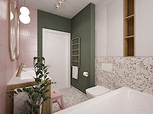 mieszkanie 100m2 z dodatkiem różu i zieleni - Łazienka, styl nowoczesny - zdjęcie od Grafika i Projekt architektura wnętrz