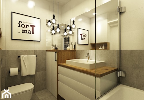 metamorfoza łazienki 4 m2 w trakcie realizacji - Mała z punktowym oświetleniem łazienka, styl skand ... - zdjęcie od Grafika i Projekt architektura wnętrz