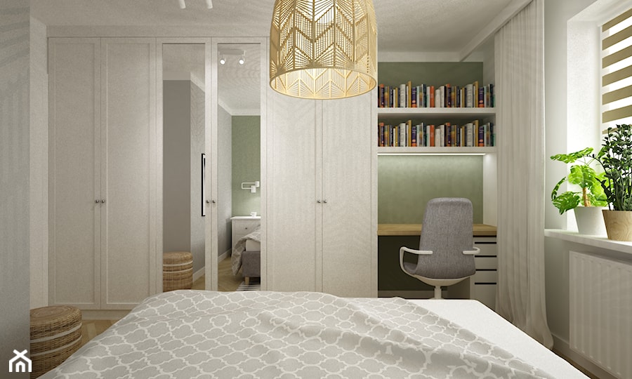 mieszkanie 75 m2 - Sypialnia, styl skandynawski - zdjęcie od Grafika i Projekt architektura wnętrz