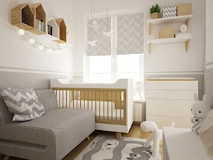 mieszkanie 55m2 szaro zielone - Pokój dziecka, styl skandynawski - zdjęcie od Grafika i Projekt architektura wnętrz