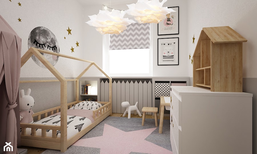 mieszkanie 86m2 z granatem - Pokój dziecka, styl skandynawski - zdjęcie od Grafika i Projekt architektura wnętrz