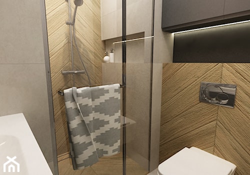 mieszkanie z miętą 80m2 - Mała łazienka, styl skandynawski - zdjęcie od Grafika i Projekt architektura wnętrz