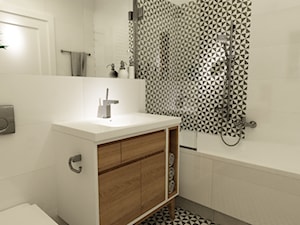 łazienki w stylu skandynawskim - Mała bez okna z lustrem łazienka, styl skandynawski - zdjęcie od Grafika i Projekt architektura wnętrz