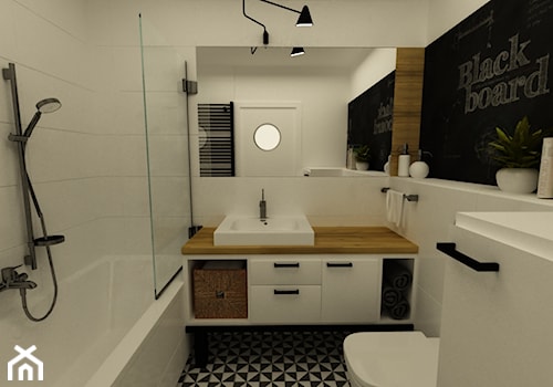Mieszkanie w realizacji - Średnia bez okna łazienka, styl skandynawski - zdjęcie od Grafika i Projekt architektura wnętrz