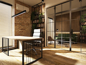 dom 160m2 industrialny - Biuro, styl industrialny - zdjęcie od Grafika i Projekt architektura wnętrz