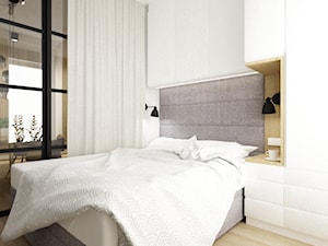 mieszkanie przerobione z 3 na 4 pokoje - Mała biała sypialnia, styl nowoczesny - zdjęcie od Grafika i Projekt architektura wnętrz