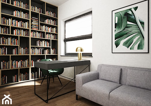 dom biel i grafit - Biuro, styl minimalistyczny - zdjęcie od Grafika i Projekt architektura wnętrz