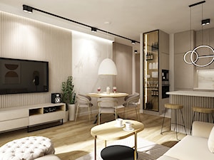 mieszkanie 80m2 w beżu - Salon - zdjęcie od Grafika i Projekt architektura wnętrz