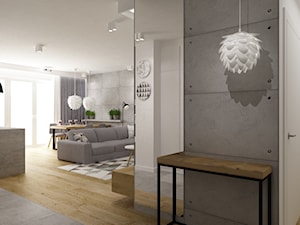 mieszkanie 80m2 metamorfoza - Średni biały hol / przedpokój, styl industrialny - zdjęcie od Grafika i Projekt architektura wnętrz