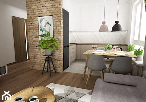 mieszkanie 60m2 lekko loft - Kuchnia, styl industrialny - zdjęcie od Grafika i Projekt architektura wnętrz