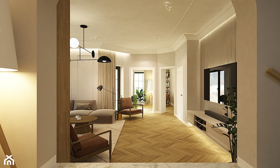 dom 350m2 w stylu modern classic - Salon, styl nowoczesny - zdjęcie od Grafika i Projekt architektura wnętrz