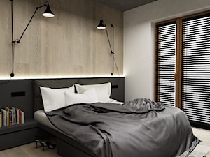 apartament mokotów 90m2 - Średnia biała szara sypialnia z balkonem / tarasem, styl nowoczesny - zdjęcie od Grafika i Projekt architektura wnętrz