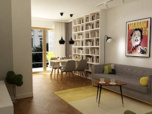 48 m2 mieszkanie Wilanów - minimalizm z kolorem