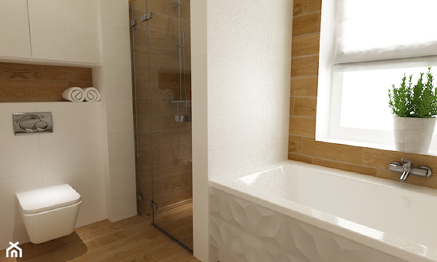 dom ok 100m2 metamorfoza - Średnia łazienka, styl nowoczesny - zdjęcie od Grafika i Projekt architektura wnętrz