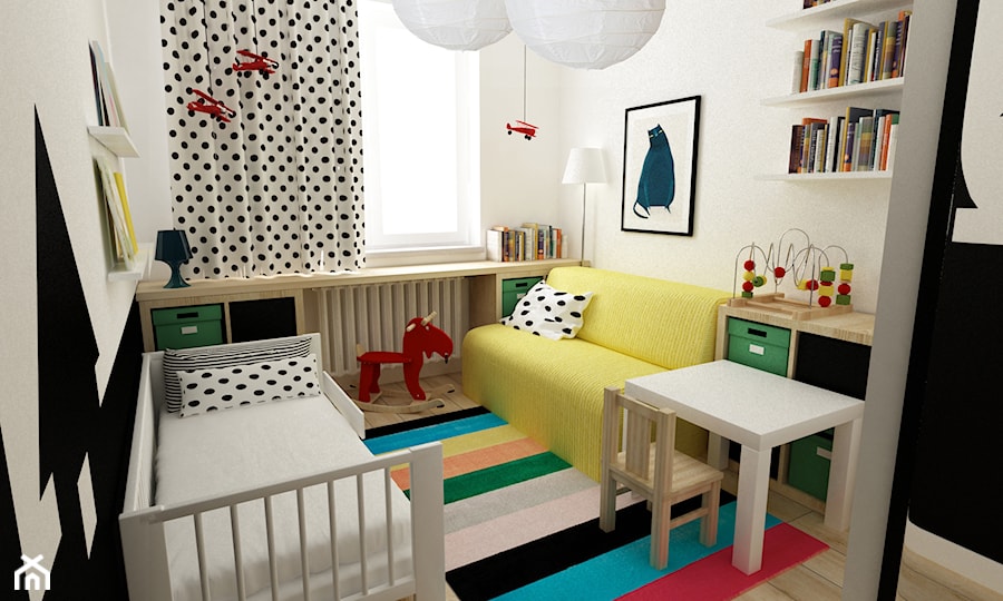 Mieszkanie 2 pokojowe na Woli aktualnie dla 2+1,docelowo pod wynajem - Pokój dziecka, styl skandynawski - zdjęcie od Grafika i Projekt architektura wnętrz