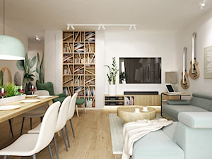 mieszkanie 80m2 warszawa - Salon, styl skandynawski - zdjęcie od Grafika i Projekt architektura wnętrz