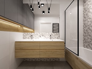 mieszkanie 70m2 w szarosciach - Średnia bez okna z punktowym oświetleniem łazienka, styl nowoczesny - zdjęcie od Grafika i Projekt architektura wnętrz