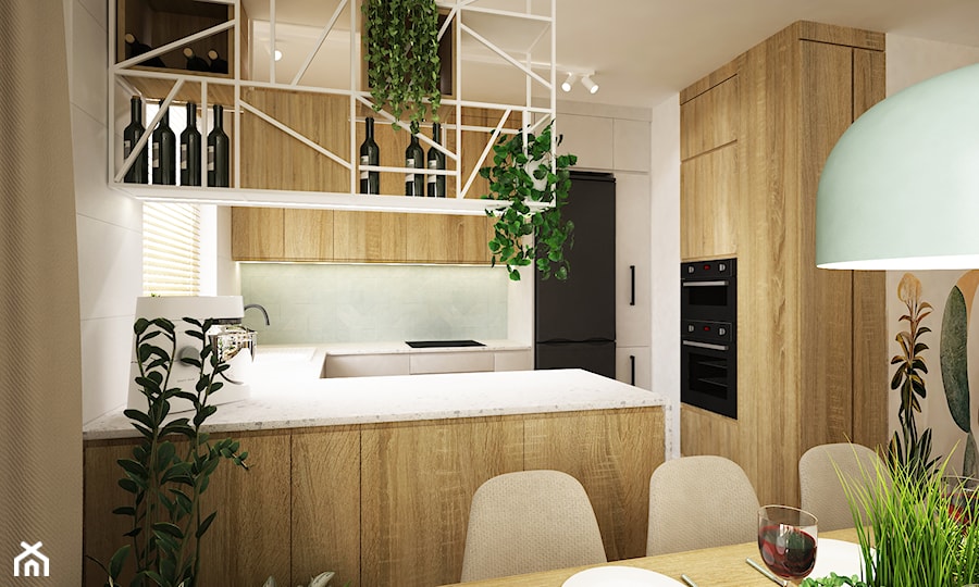 mieszkanie 80m2 warszawa - Kuchnia, styl skandynawski - zdjęcie od Grafika i Projekt architektura wnętrz