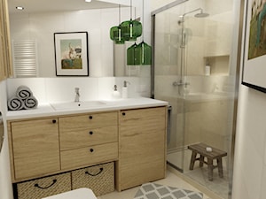 łazienki w stylu skandynawskim - Średnia bez okna łazienka, styl nowoczesny - zdjęcie od Grafika i Projekt architektura wnętrz