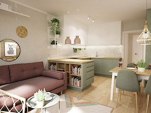 mieszkanie 50 metrów z z 2 na 3 pokoje boho - Kuchnia, styl skandynawski - zdjęcie od Grafika i Projekt architektura wnętrz