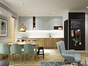 mieszkanie 100m2 z nuta mięty - Kuchnia, styl skandynawski - zdjęcie od Grafika i Projekt architektura wnętrz