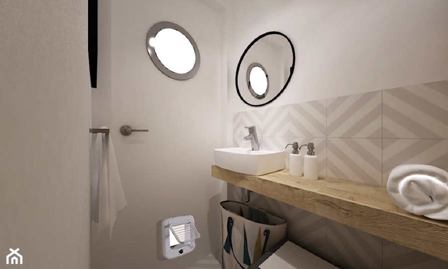 mieszkanie 2 poziomowe 60m2 - Łazienka, styl skandynawski - zdjęcie od Grafika i Projekt architektura wnętrz