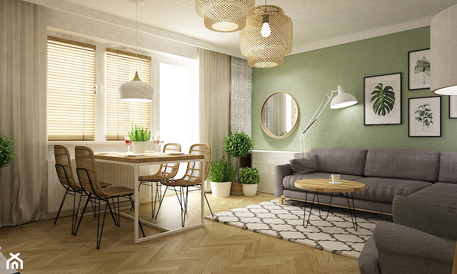 mieszkanie 75 m2 - Salon, styl skandynawski - zdjęcie od Grafika i Projekt architektura wnętrz