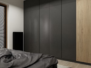 apartament mokotów 90m2 - Średnia biała czarna sypialnia, styl nowoczesny - zdjęcie od Grafika i Projekt architektura wnętrz