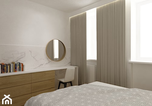 metamorfoza mieszkanie 70m2 w kamienicy - Średnia biała sypialnia, styl nowoczesny - zdjęcie od Grafika i Projekt architektura wnętrz