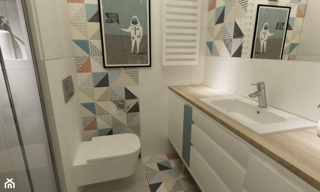 łazienki w stylu skandynawskim - Łazienka, styl skandynawski - zdjęcie od Grafika i Projekt architektura wnętrz - Homebook