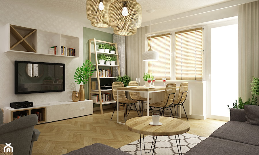 mieszkanie 75 m2 - Salon, styl skandynawski - zdjęcie od Grafika i Projekt architektura wnętrz