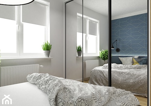 Pastelowe 48m2 - Mała biała sypialnia - zdjęcie od Grafika i Projekt architektura wnętrz